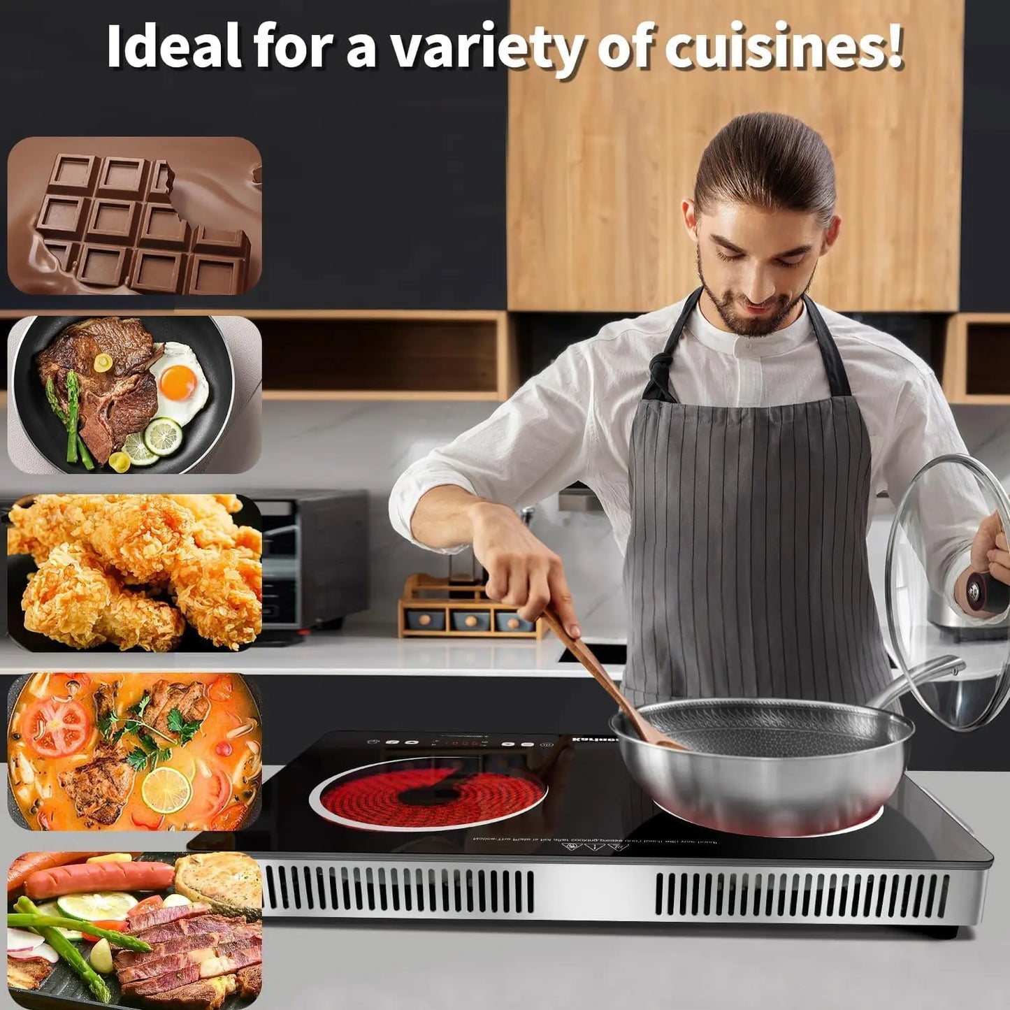 Karinear Dual Zone Ceramic Hob 3200W Electric Cooktop