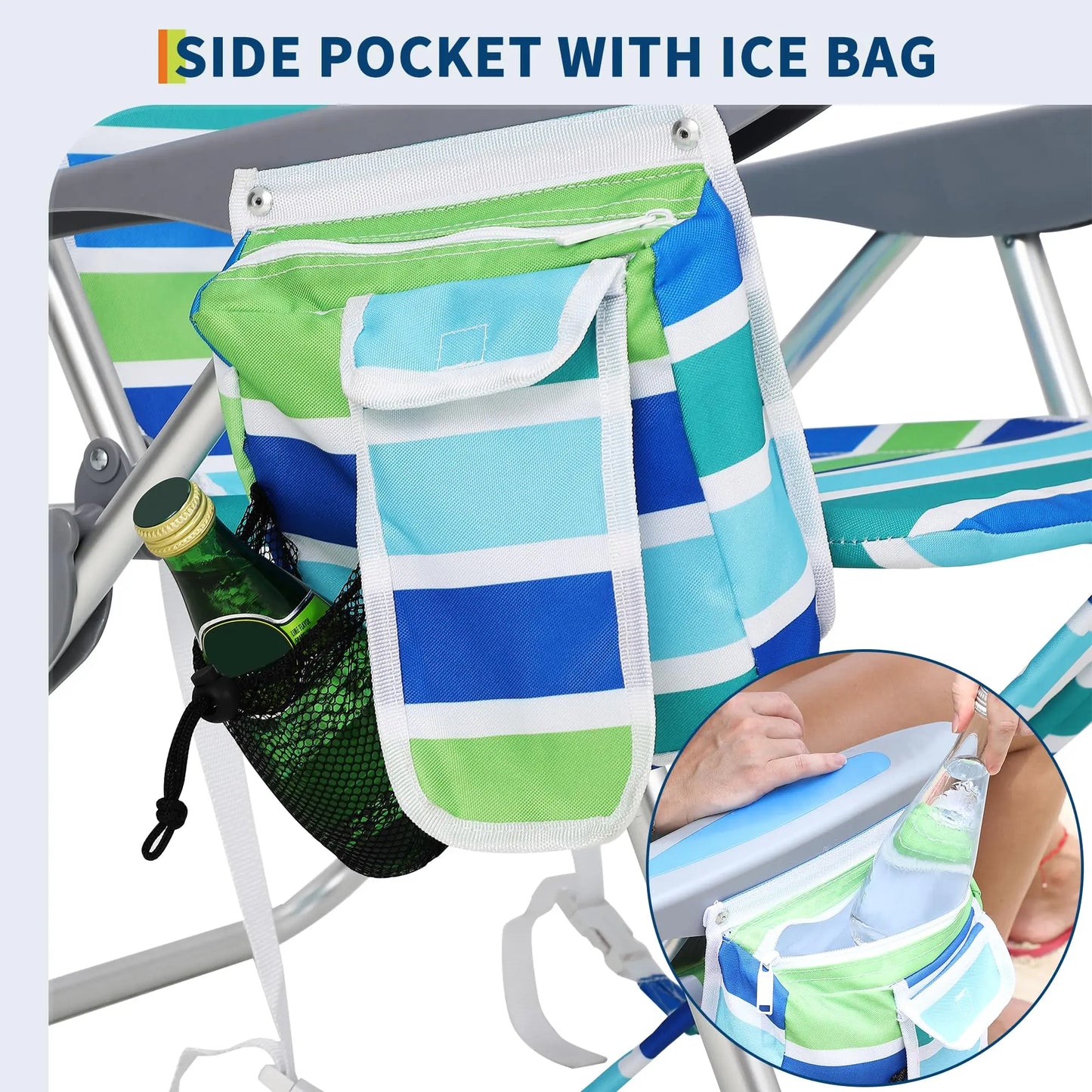 HiMISS 2 Pack Backpack Beach Chair Folding Camping Lounger