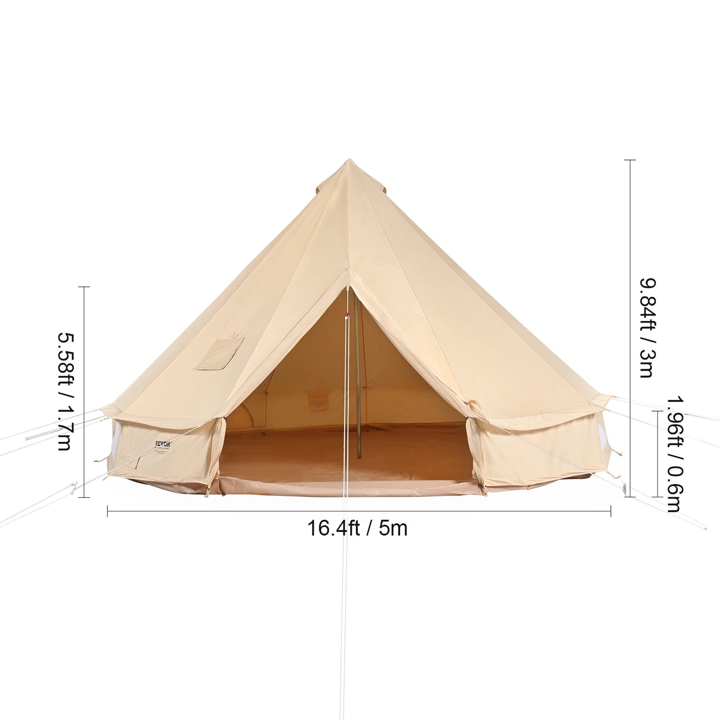 SucceBuy Canvas Bell Tent 4 Seasons Outdoor Camping Shelter