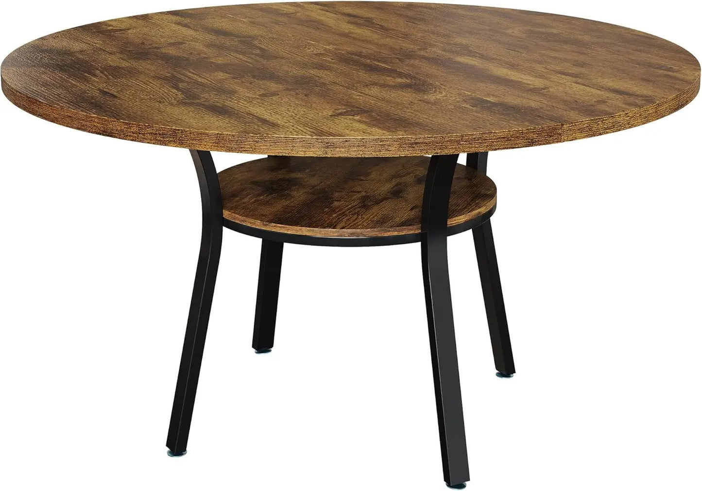 HiMISS Round Dining Table For 4-6 People With Storage Shelf