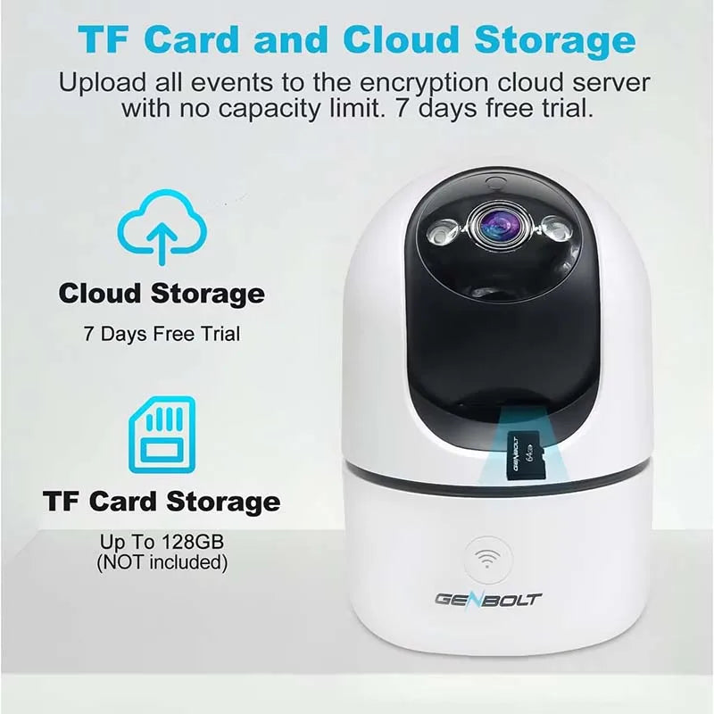 GENBOLT WiFi Indoor Security Camera 3MP Auto Tracking Baby Monitor