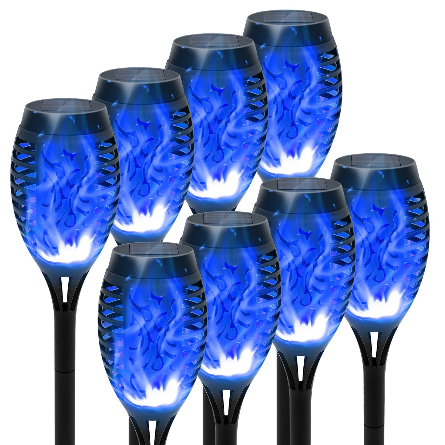 Solar Flame Torch Lights LED Outdoor Flicker For Lawn Path