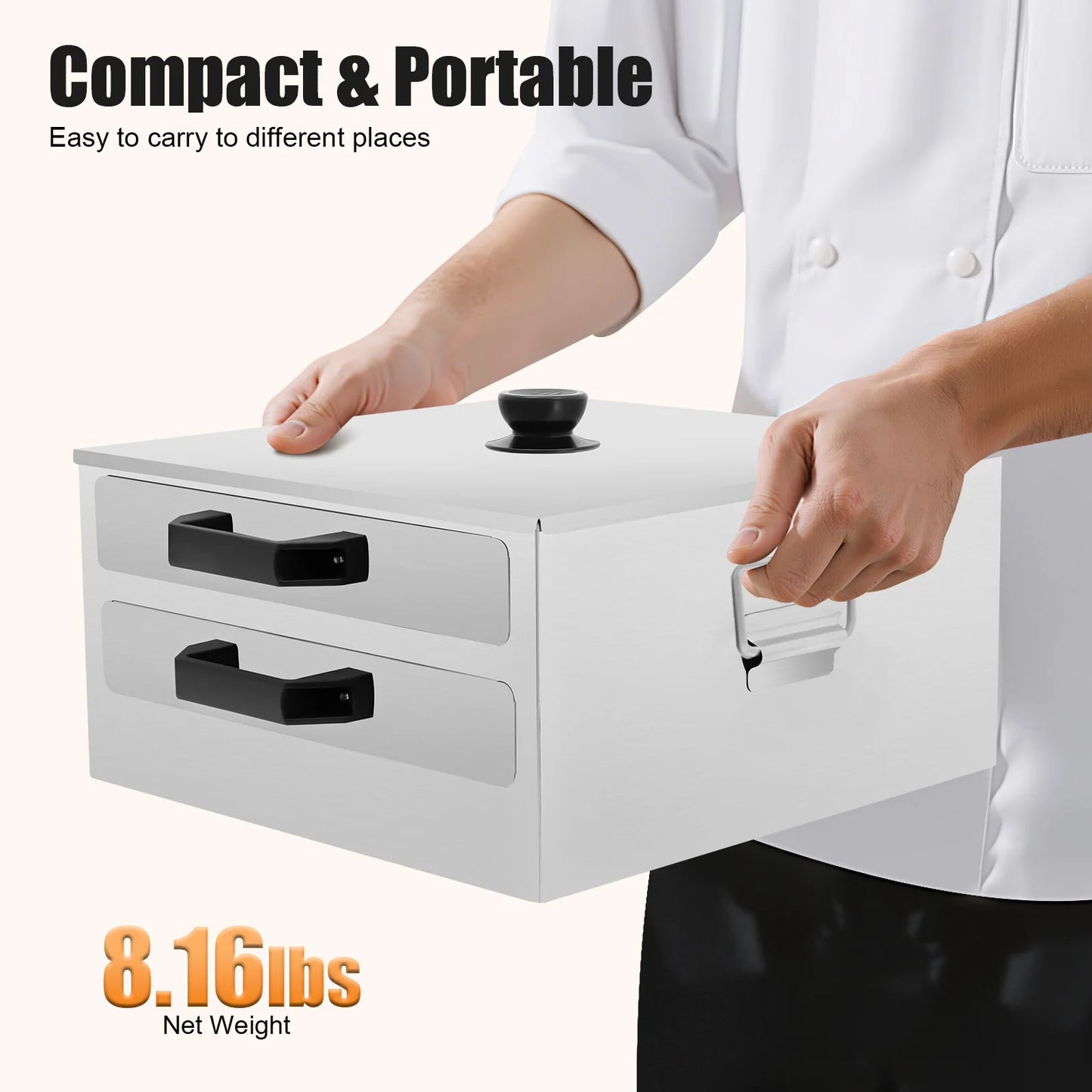 NONEDrawer Double Tier Rice Noodle Roll Steamer 304 Stainless Steel