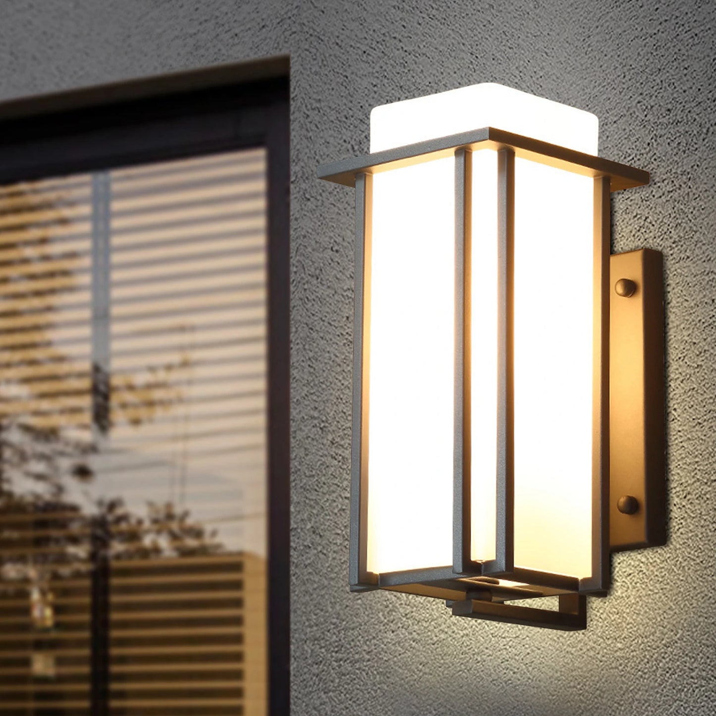 Outdoor Wall Lamp Weatherproof Rustproof Frosted Glass Porch