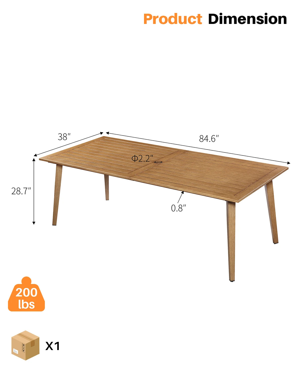SeeHill Outdoor Aluminum Dining Table All Weather Patio Furniture