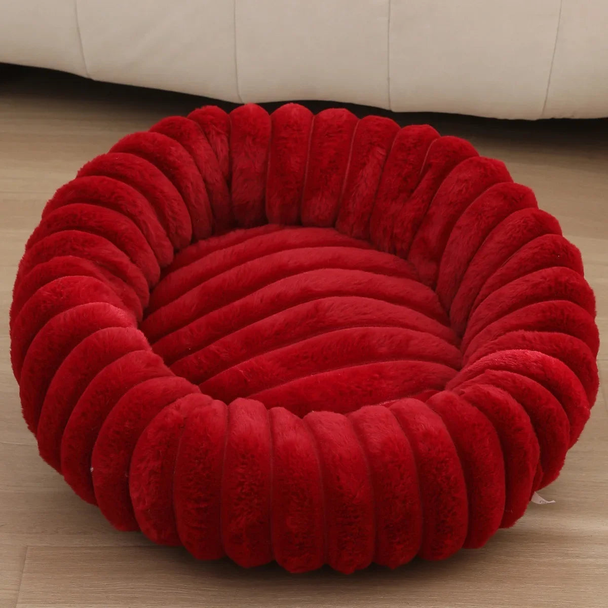 NONECN Round Pet Bed for Dogs and Cats Warm Plush