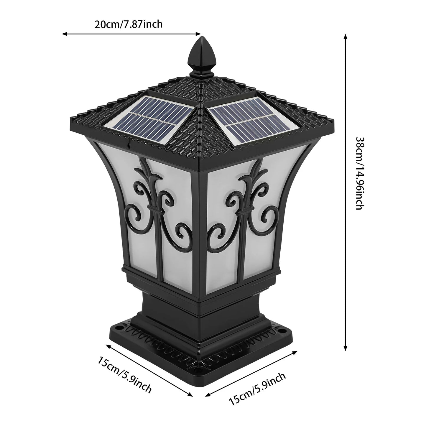 Outdoor Solar Post Light 85-265V IP44 Water Resistant Garden Lamp