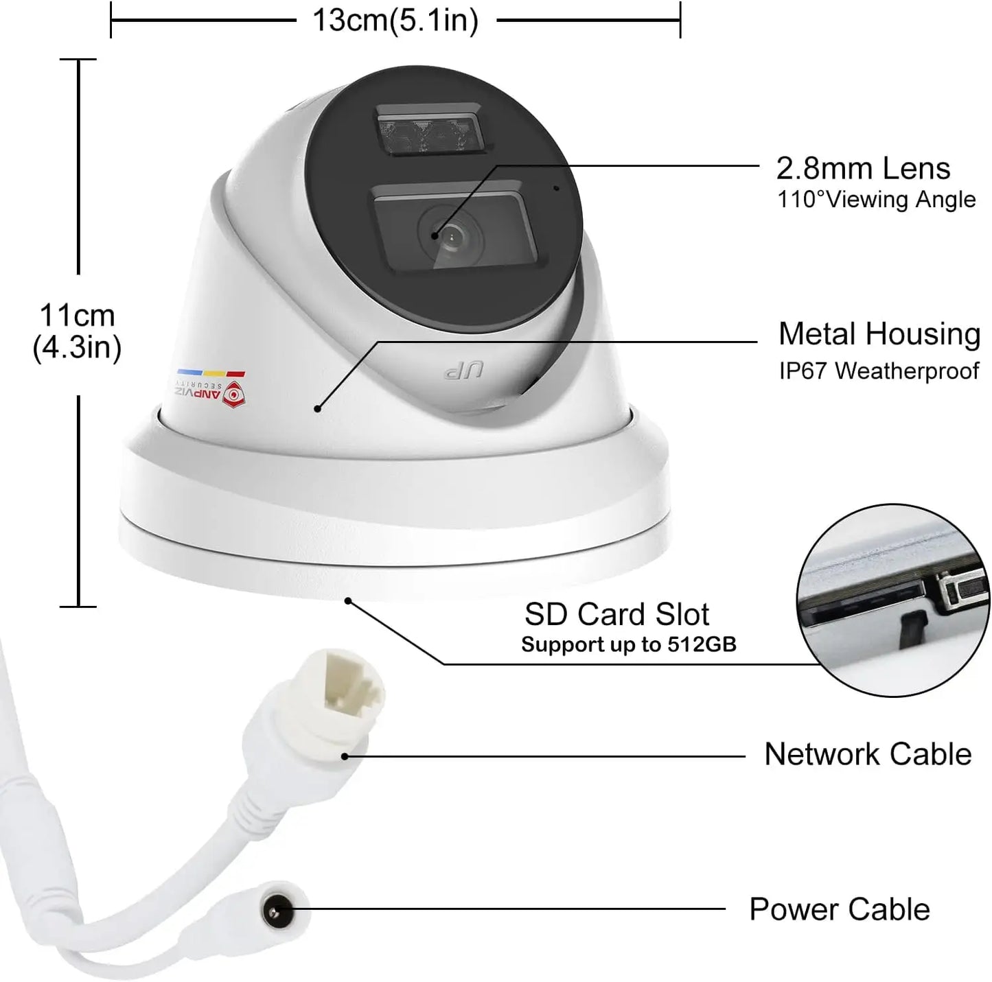Anpviz Smart Light Vision Turret 8MP POE IP Camera