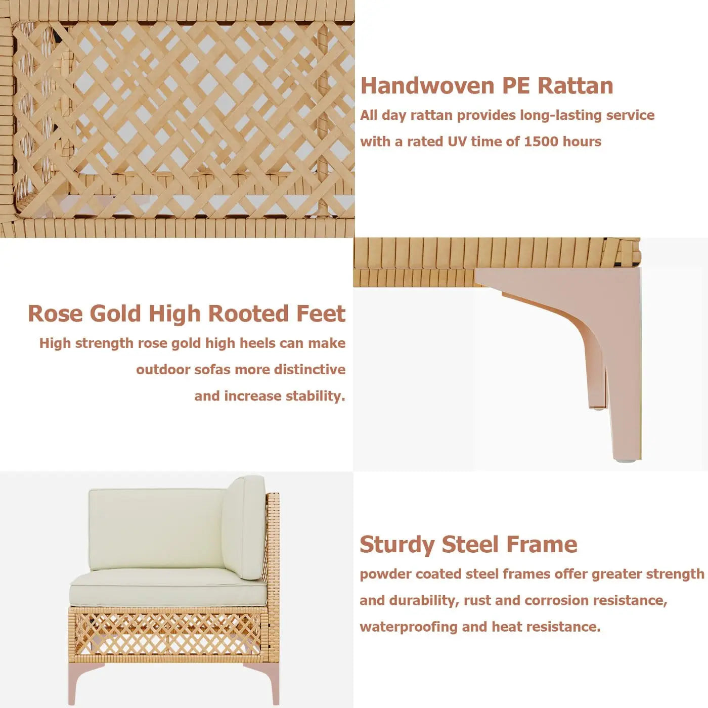 XIAOLANG Outdoor Patio Furniture Set Wicker Boho