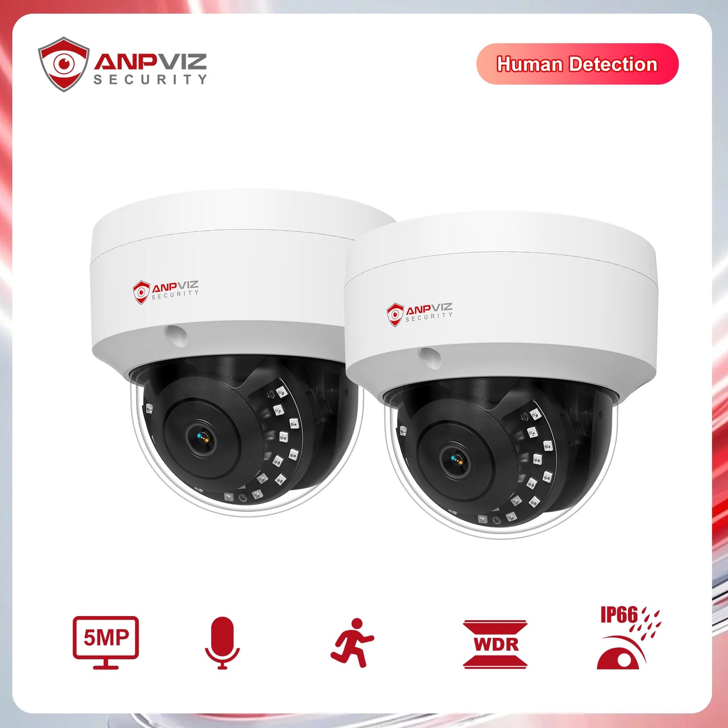 Anpviz 5MP POE IP Dome Camera Outdoor Security IP66