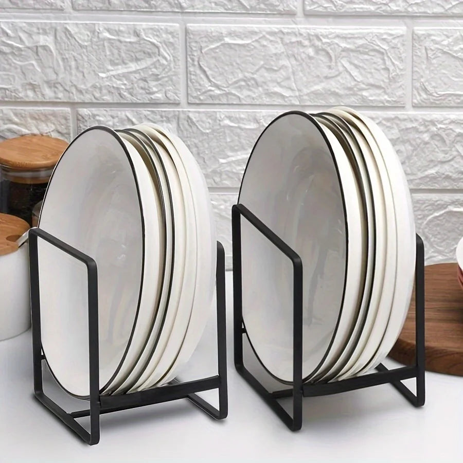 Stainless Steel Space Saving Dish Rack for Plates and Lids