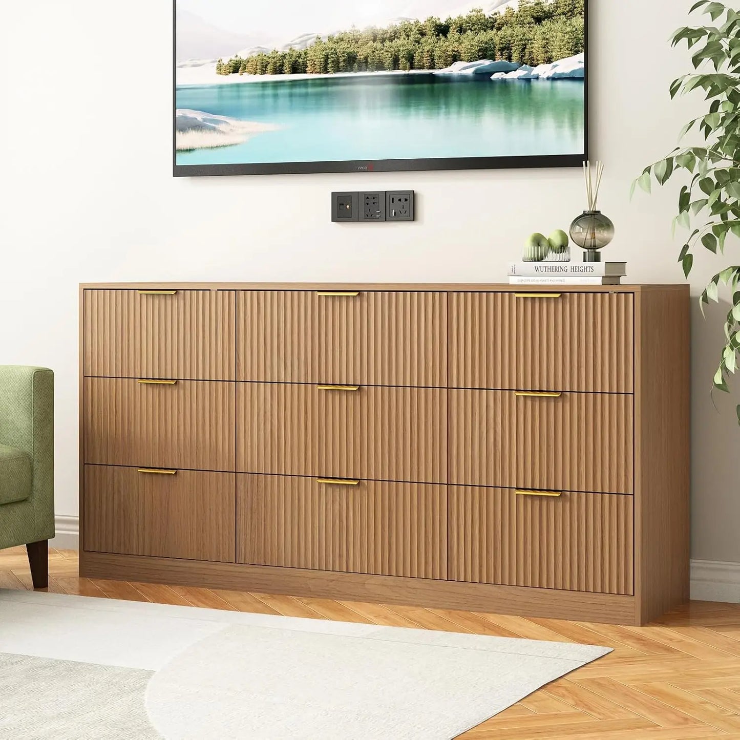 Nine-Drawer Dresser For Bedroom With Deep Storage