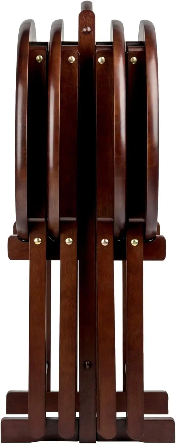 Solid Wood Snack Table Set With Stand For Living Room