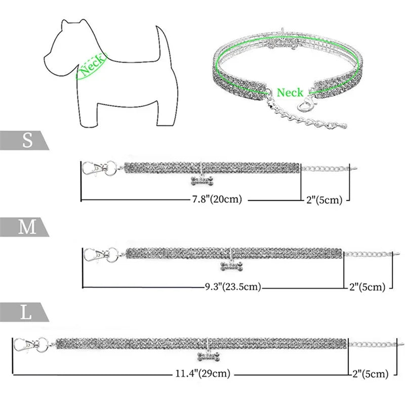 NONECN Bling Rhinestone Dog Collar For Pets And Everyday Wear