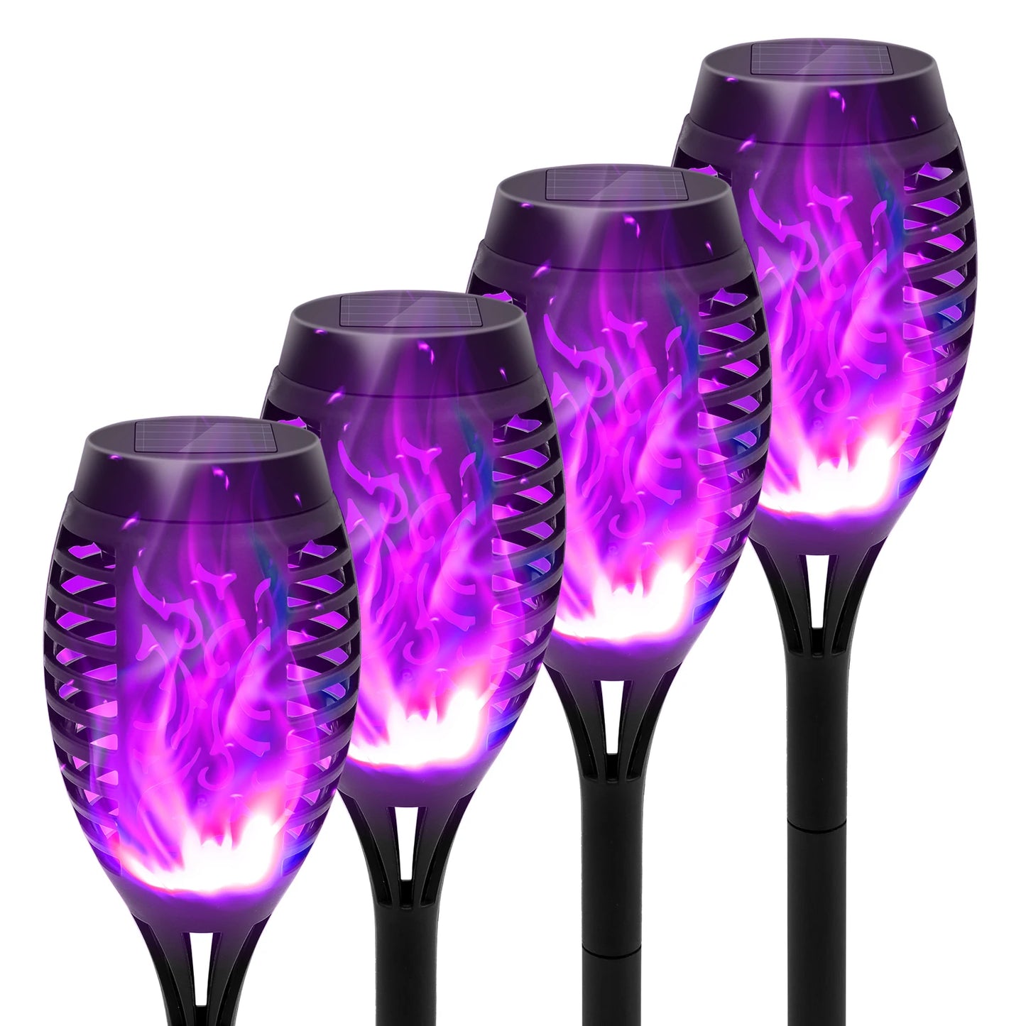 Solar Flame Torch Lights LED Outdoor Flicker For Lawn Path