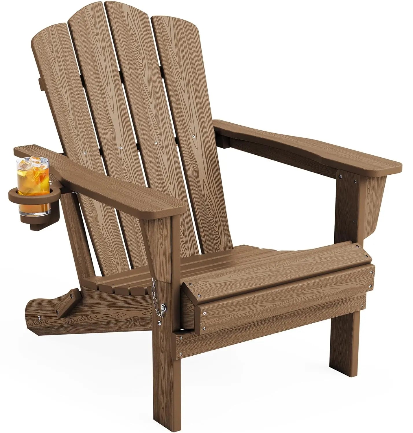 Folding Adirondack Chair HDPE All Weather Patio Outdoor Chair