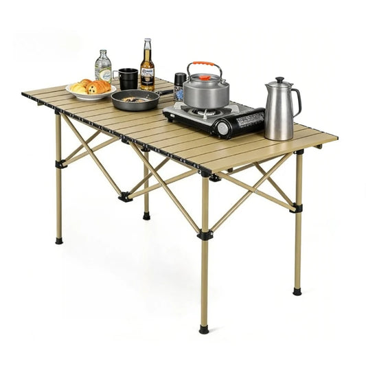 Foldable Roll Up Camping Table For Outdoor Barbecues And Picnics