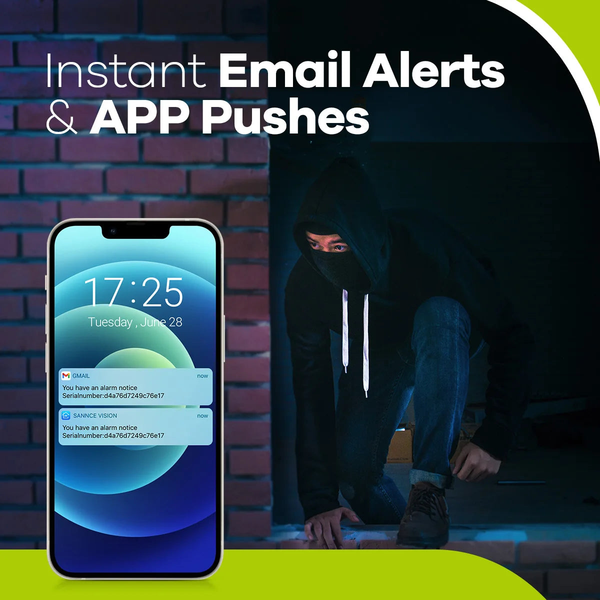 SANNCE 4 Channel DVR CCTV System With 2MP Outdoor Cameras