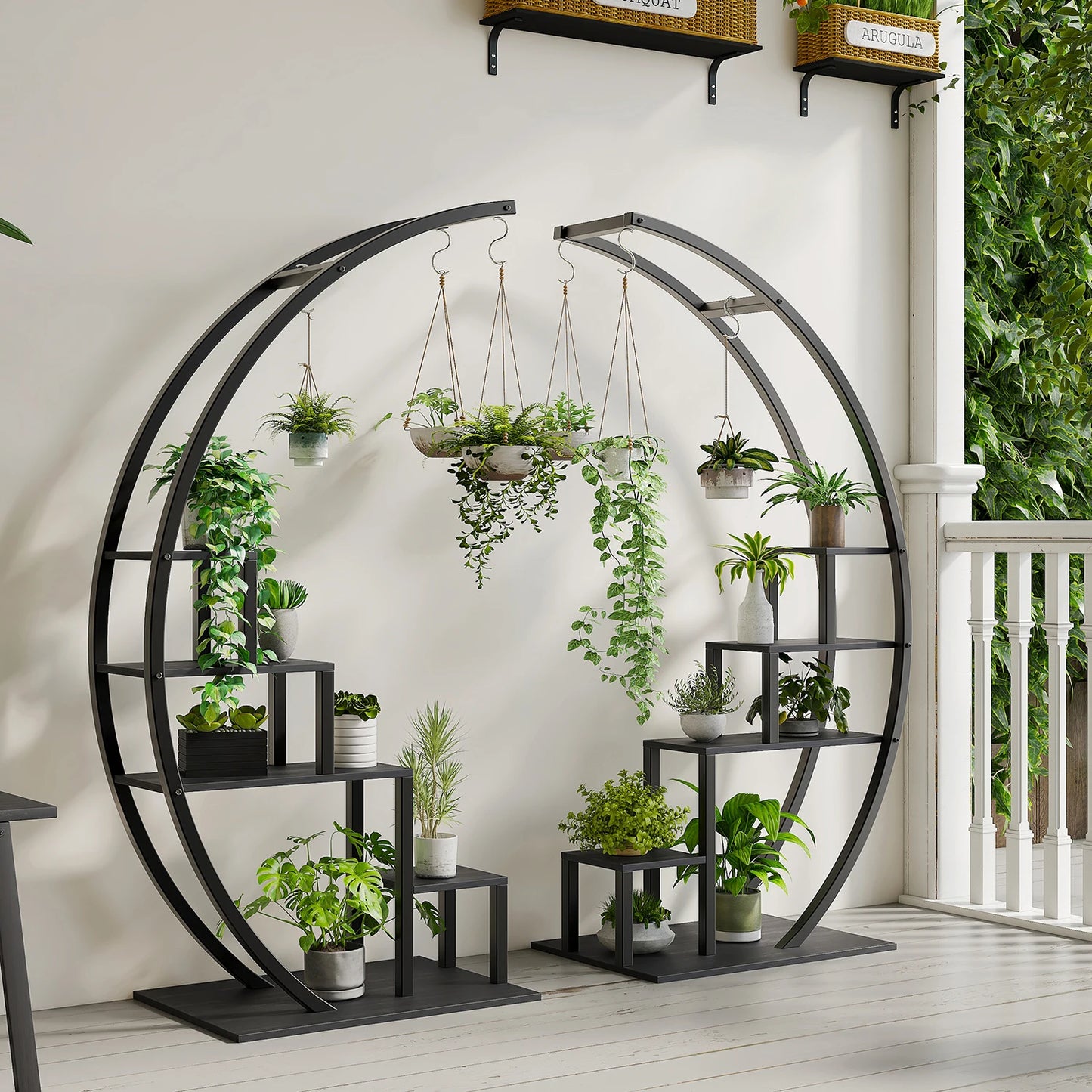 TWISTER.CK 5-Tier Half Moon Plant Stand Indoor Garden Rack 2-Pack