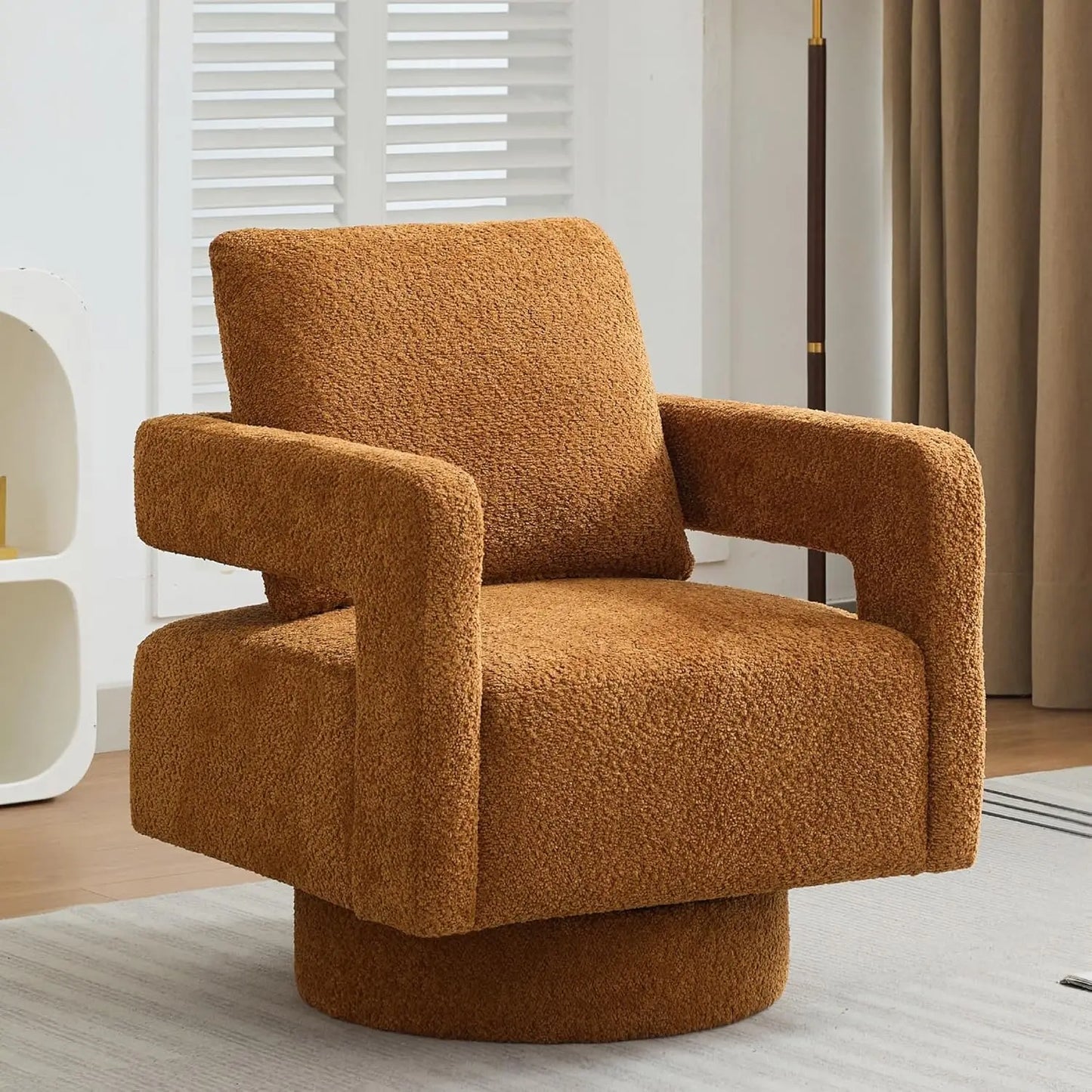 Upholstered Swivel Accent Chair Set Of 2 With Pillow