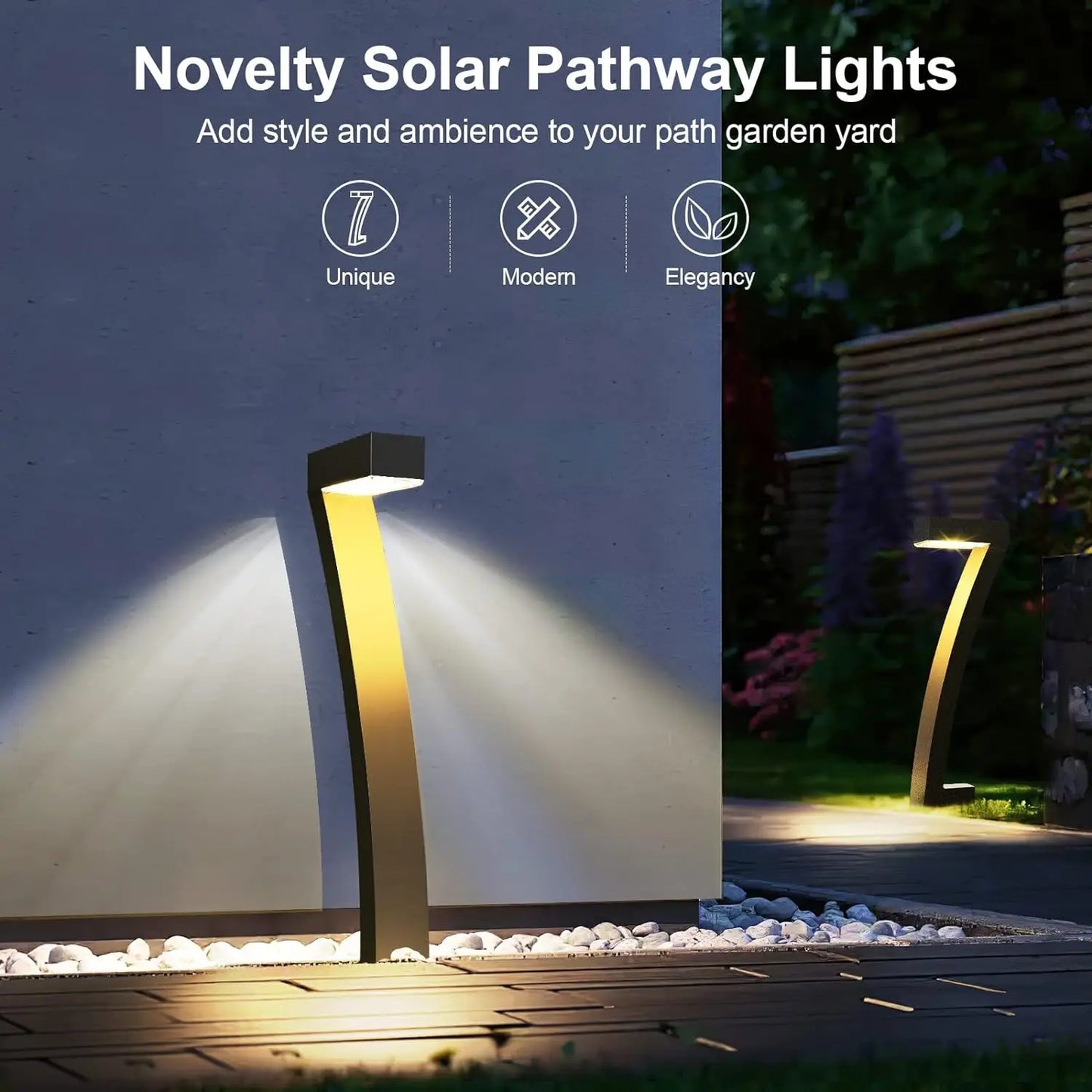 KPSTEK 6 Pack Solar Outdoor Pathway Lights Auto On Off