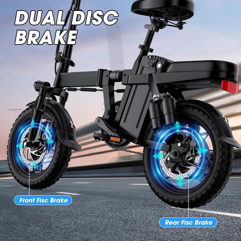 Foldable 500W Electric Bike With 28 Mile Range And Brakes