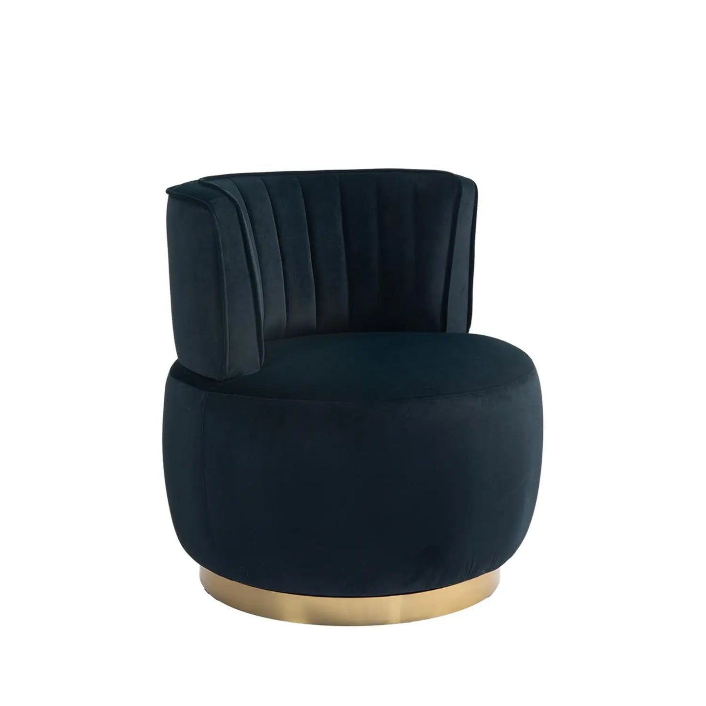 Modern Velvet Swivel Barrel Chair 360 Degree Plush Upholstered Armchair