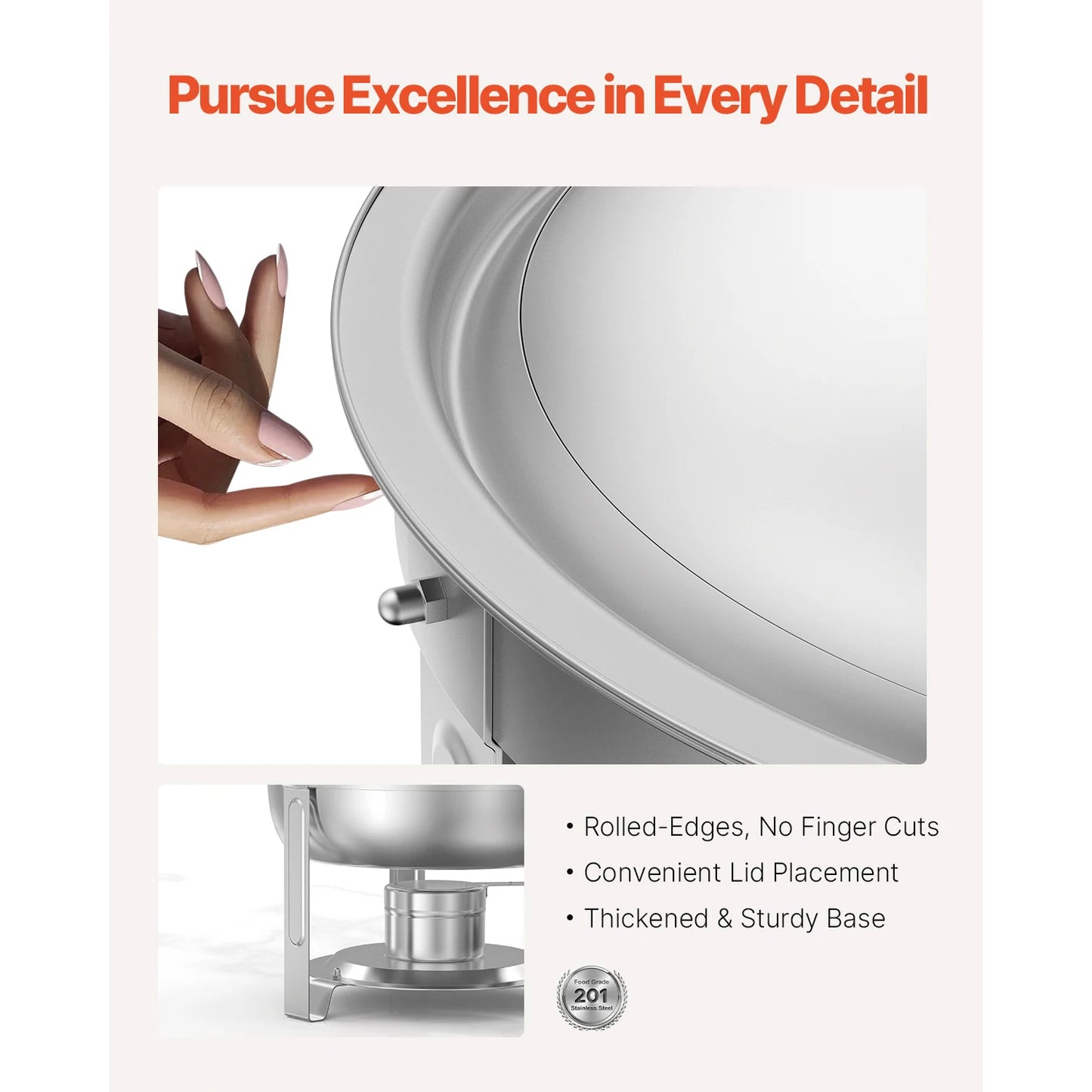 SucceBuy Stainless Steel Chafing Dish Buffet Set With Four Pans