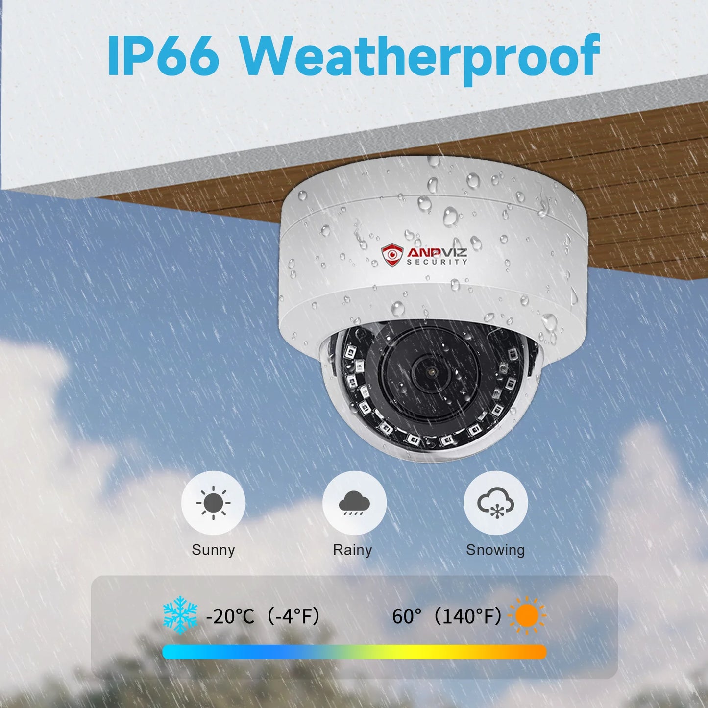 Anpviz 5MP POE IP Dome Camera Outdoor Security IP66