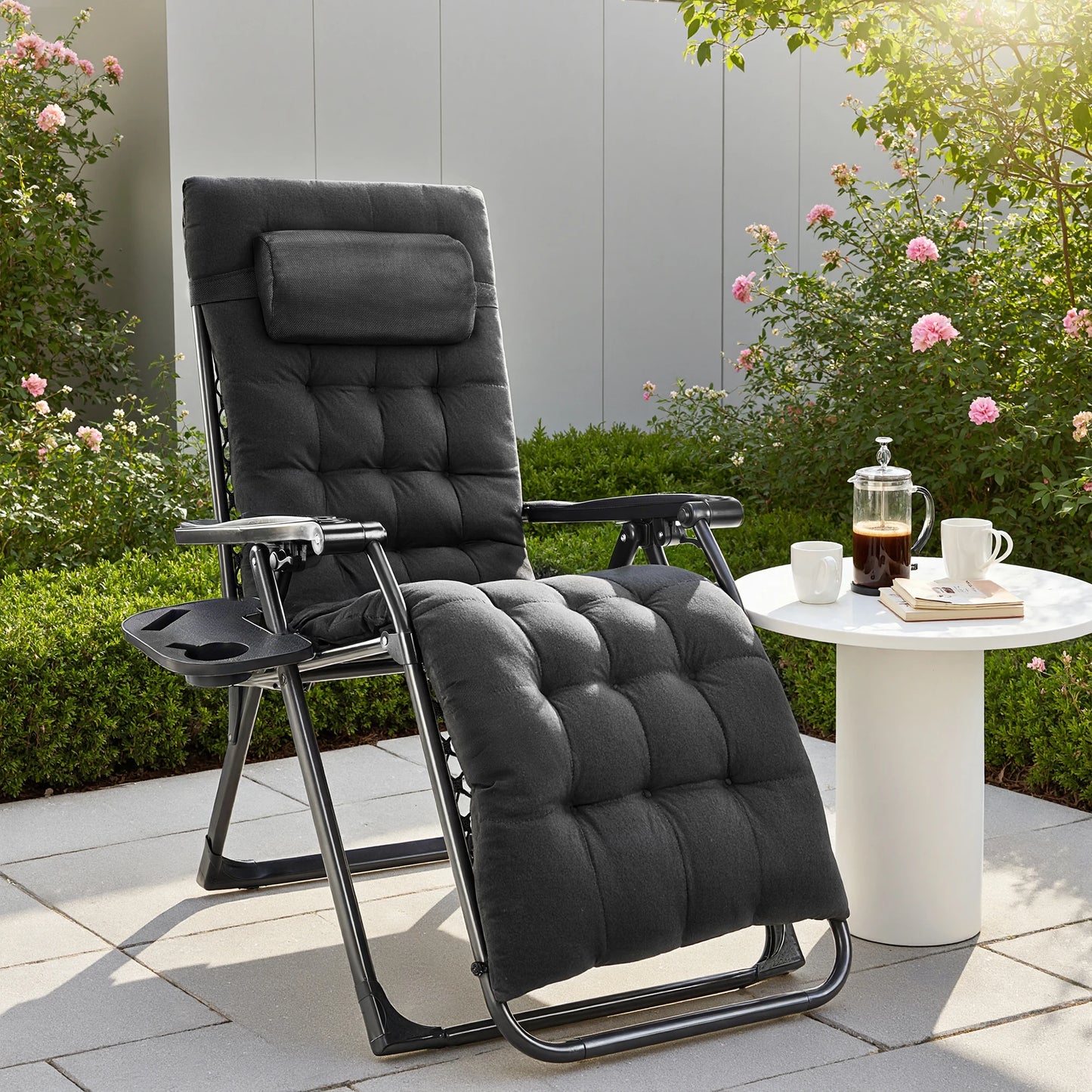 JHK Zero Gravity 2-Piece Portable Recliners with Cup Holders