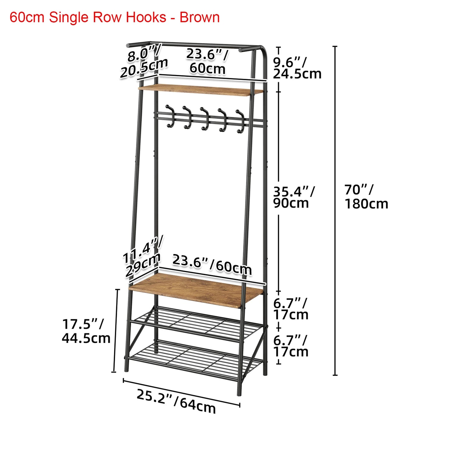 TWISTER.CK Coat Rack 4-In-1 Hall Tree With Shoe Storage