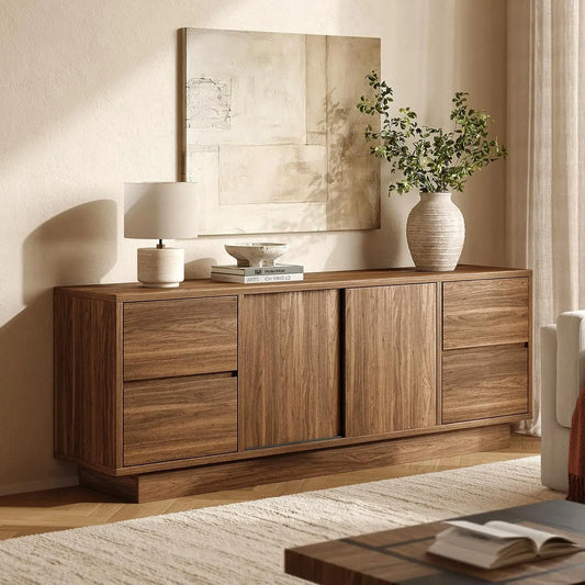 TV Stand With Adjustable Shelves And Living Room Storage