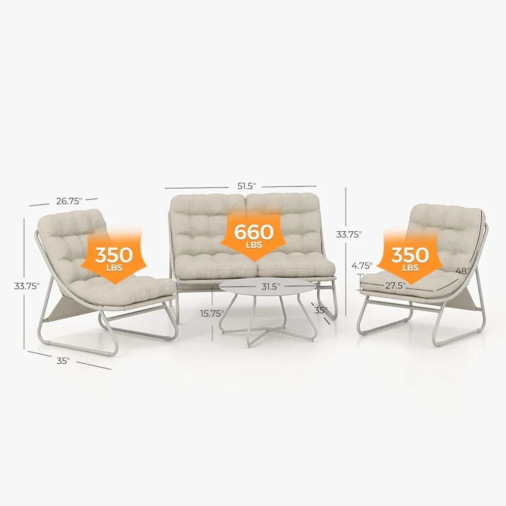 Durable Outdoor Sofa Set With Cushions And Coffee Table