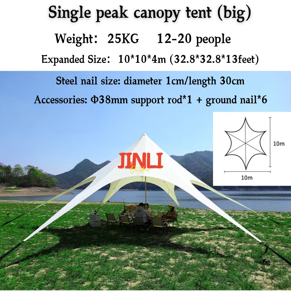 MOYU Star Canopy Tents Octopus Shape Double Pole 900D Oxford Cloth