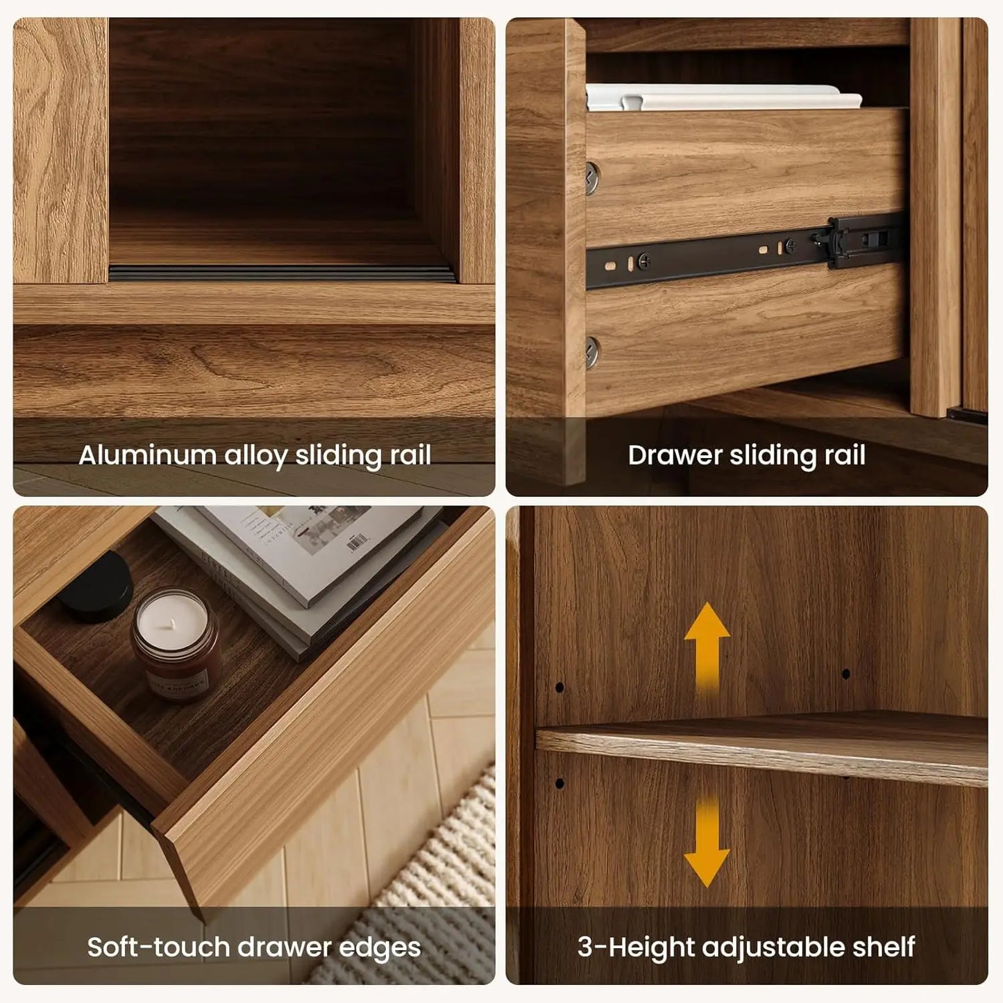 TV Stand With Adjustable Shelves And Living Room Storage