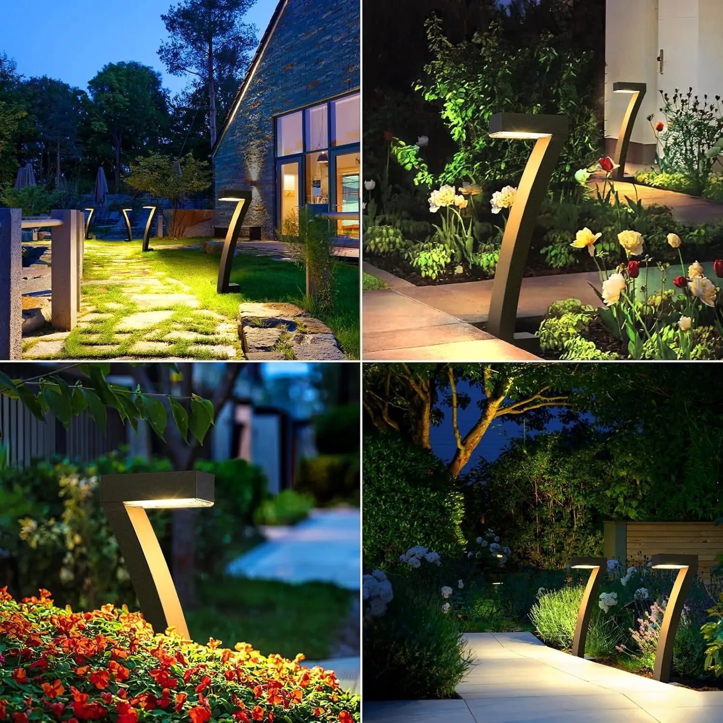 KPSTEK 6 Pack Solar Outdoor Pathway Lights Auto On Off