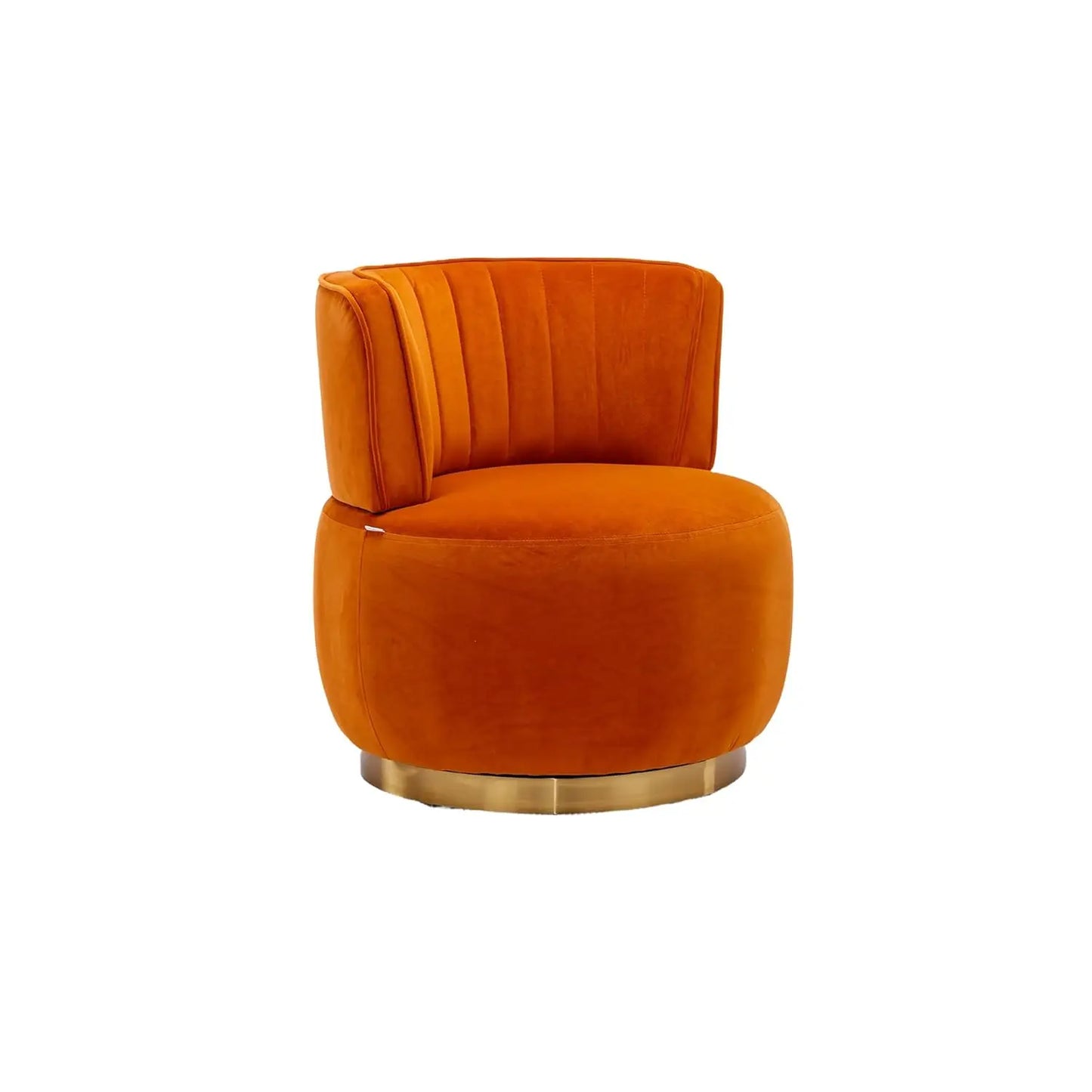 Modern Velvet Swivel Barrel Chair 360 Degree Plush Upholstered Armchair