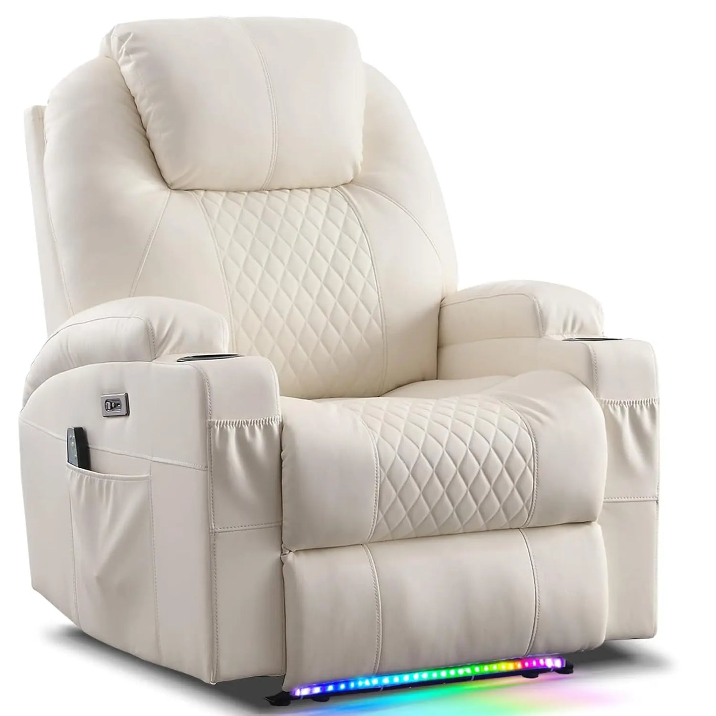 Power Recliner Chair With Massage And Heat Faux Leather