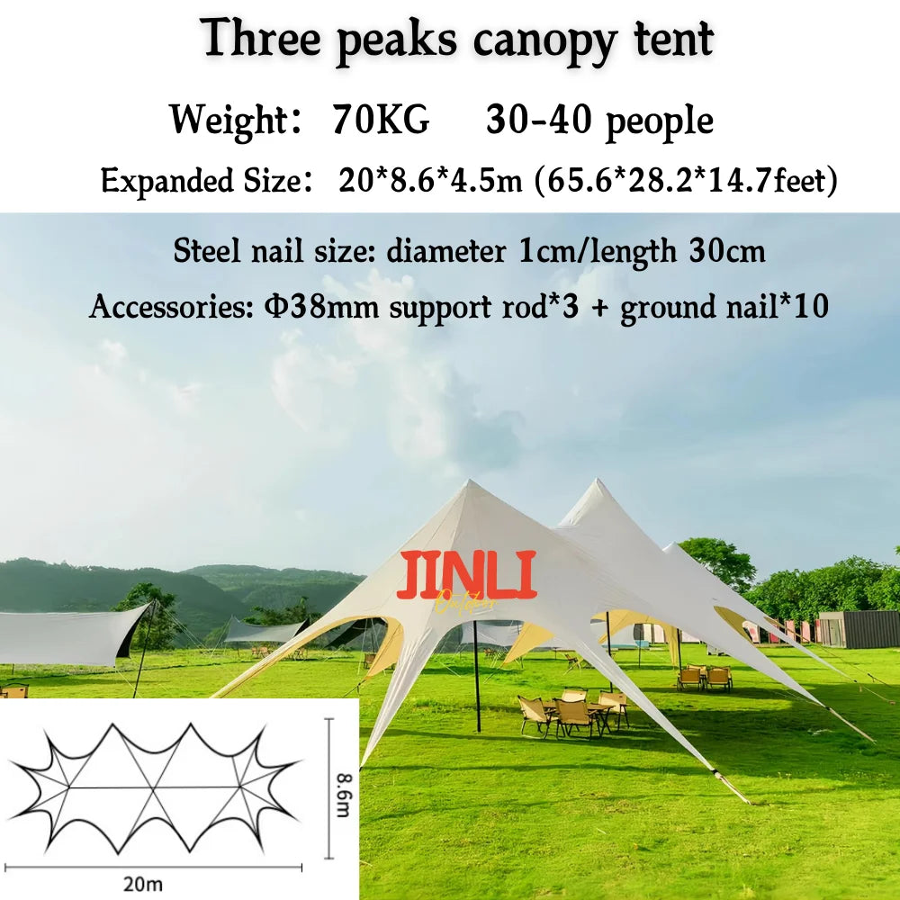MOYU Star Canopy Tents Octopus Shape Double Pole 900D Oxford Cloth