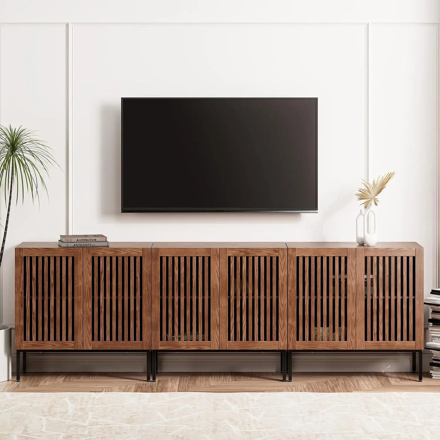 Farmhouse TV Stand 3 In 1 Entertainment Center With Storage