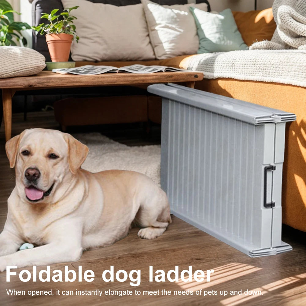 Folding Portable Pet Stair Ramp Non-Slip Rug Surface Dog SUV & Truck Ramp Pet Ramp Stairs for Medium & Large Dogs Get Into A Car
