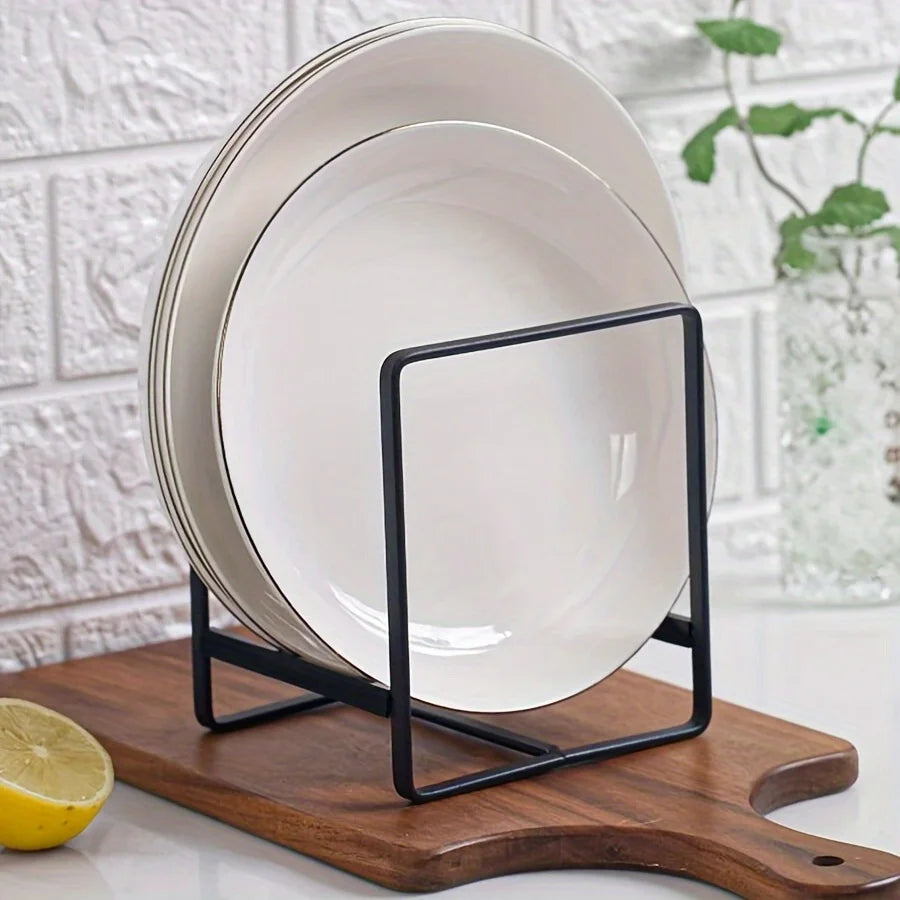 Stainless Steel Space Saving Dish Rack for Plates and Lids