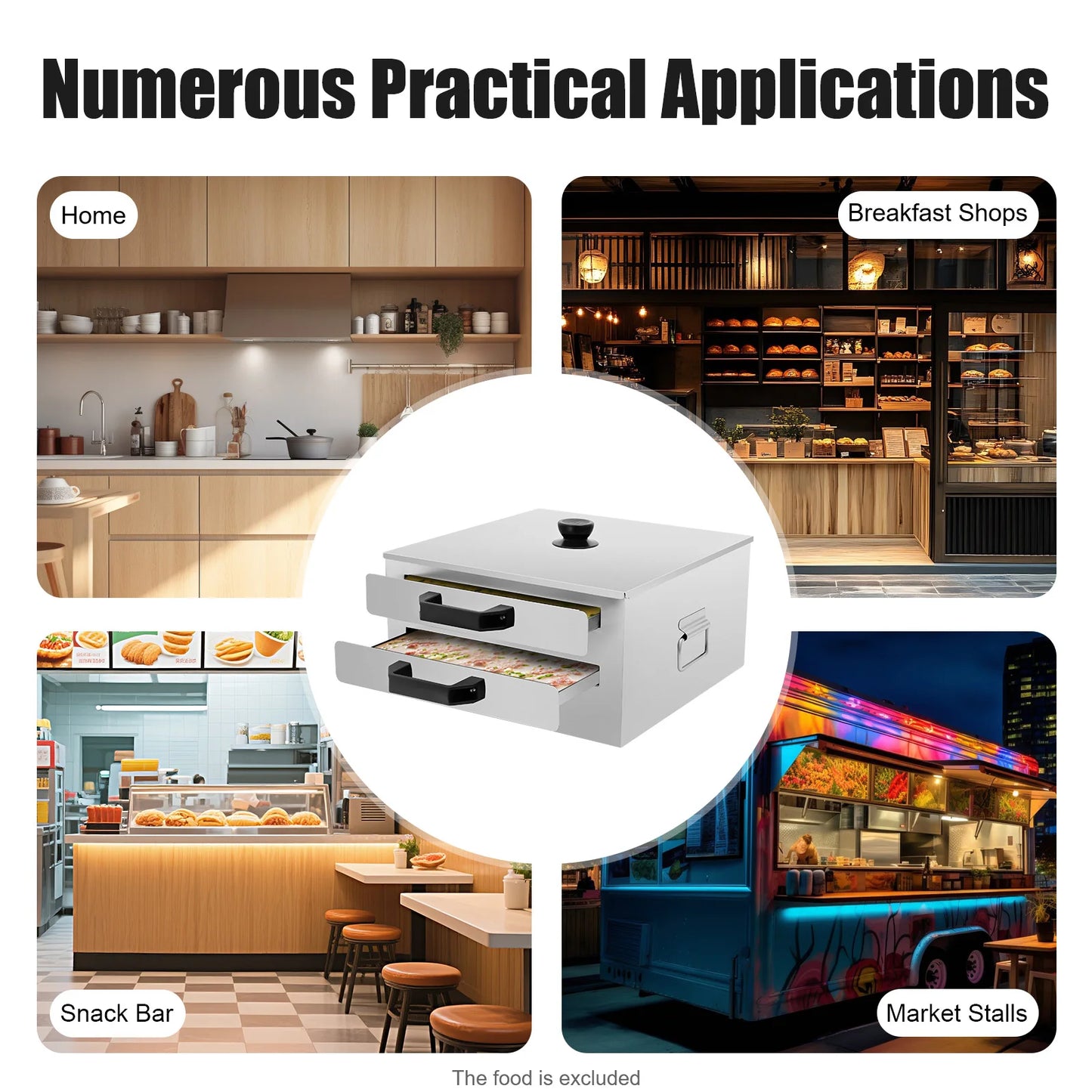 NONEDrawer Double Tier Rice Noodle Roll Steamer 304 Stainless Steel