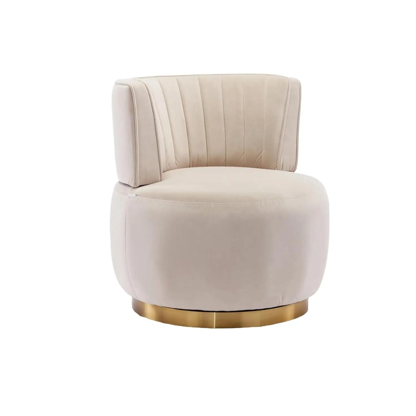Modern Velvet Swivel Barrel Chair 360 Degree Plush Upholstered Armchair