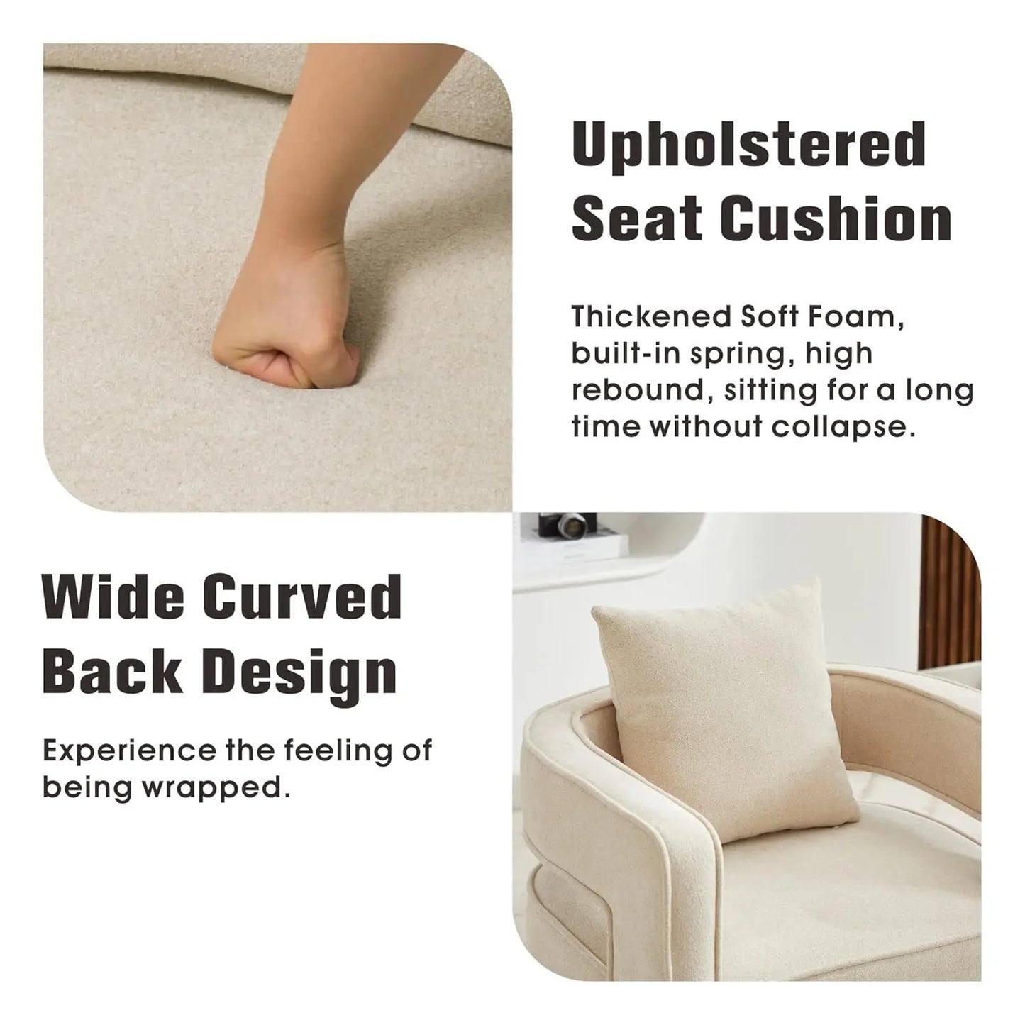 Upholstered Swivel Accent Chair Set Of 2 With Pillow