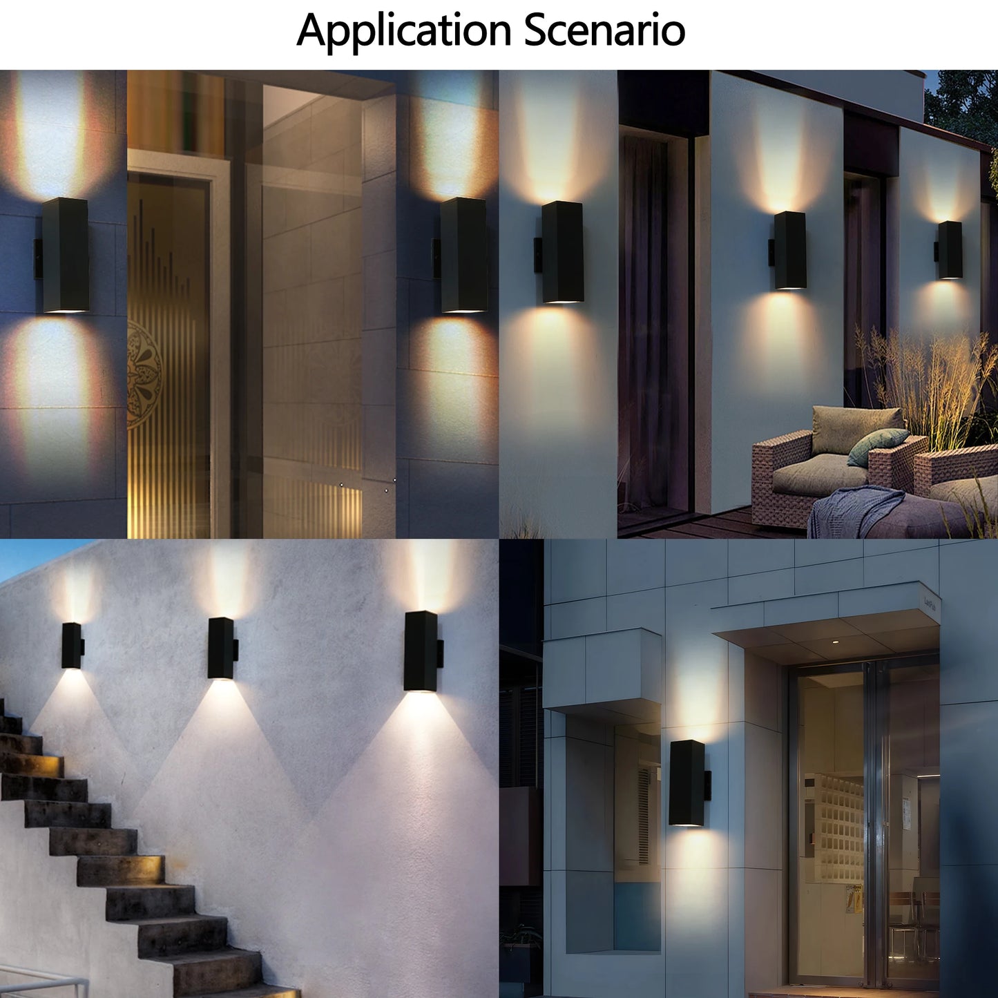 ARLGSITE 2-Pack Outdoor Wall Light IP65 Up-Down GU10 Aluminum