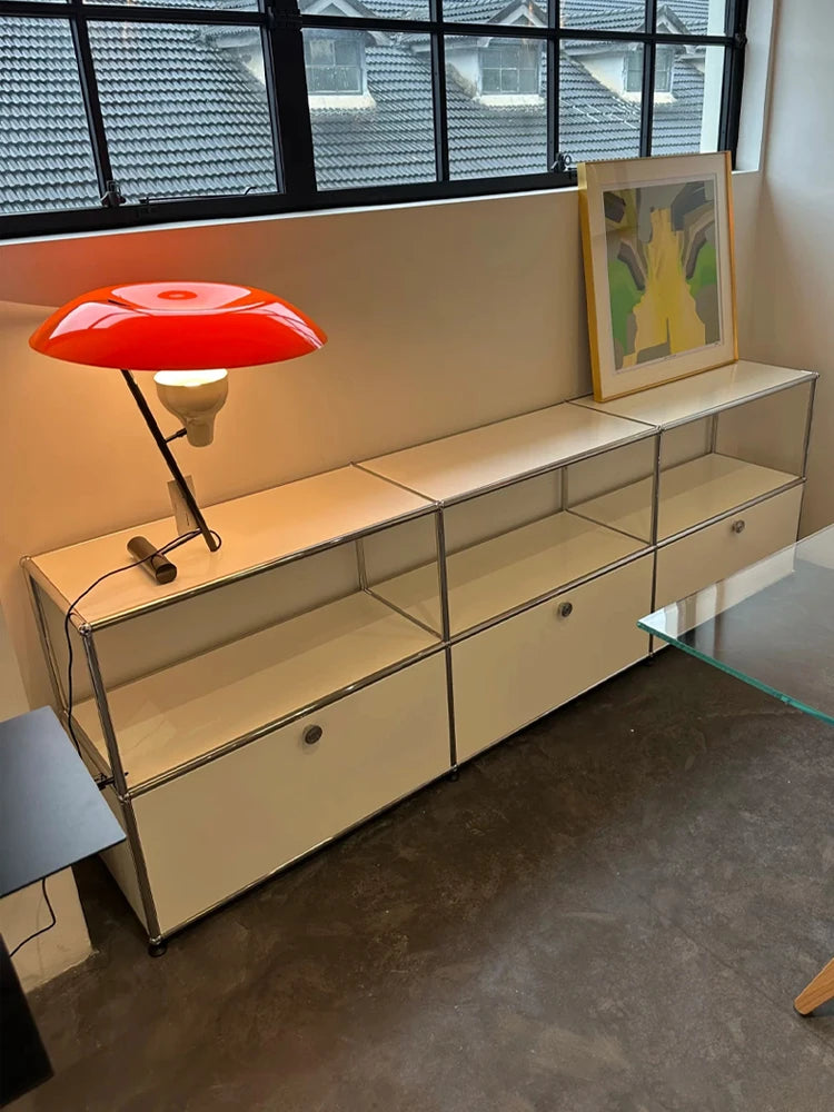 Bigcityfur Metal TV Stand Storage Corner Cabinet For Living Room