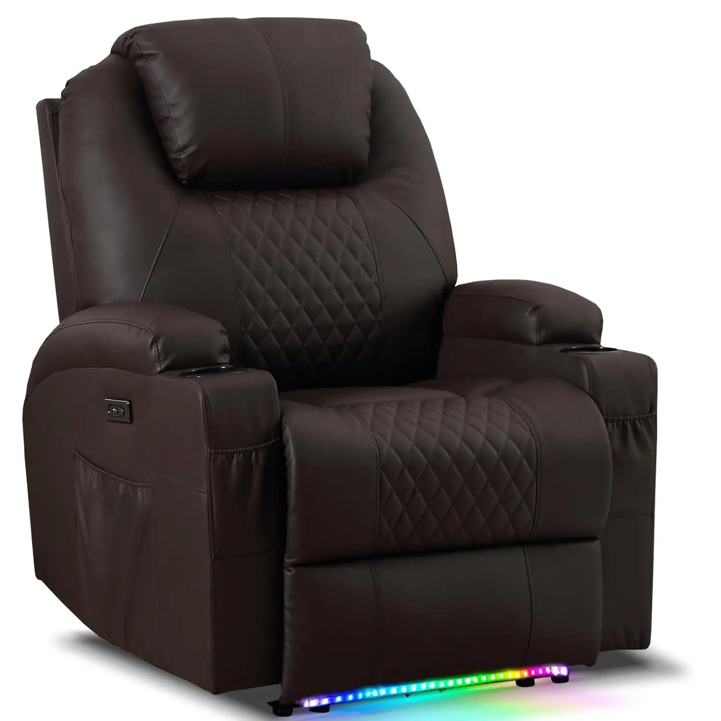 Power Recliner Chair With Massage And Heat Faux Leather
