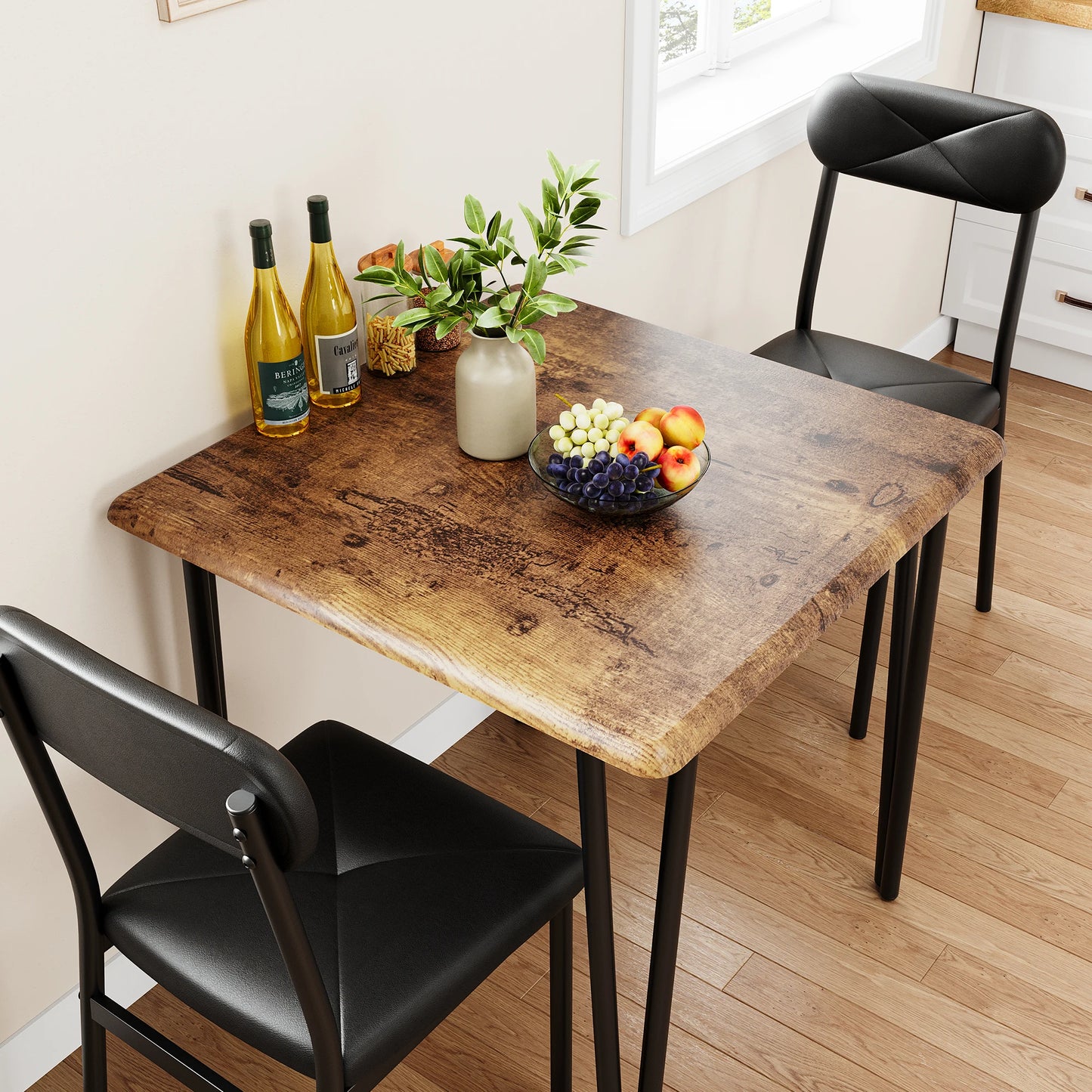 TWISTER.CK Dining Table Set for Two With Upholstered Chairs