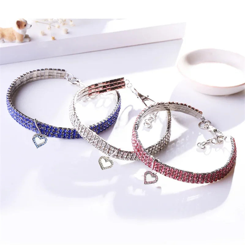 NONECN Bling Rhinestone Dog Collar For Pets And Everyday Wear